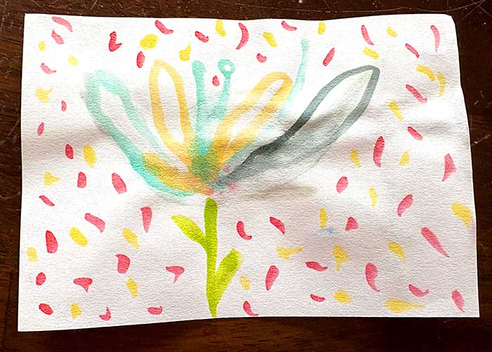 Postcard drawing sent to send cheer