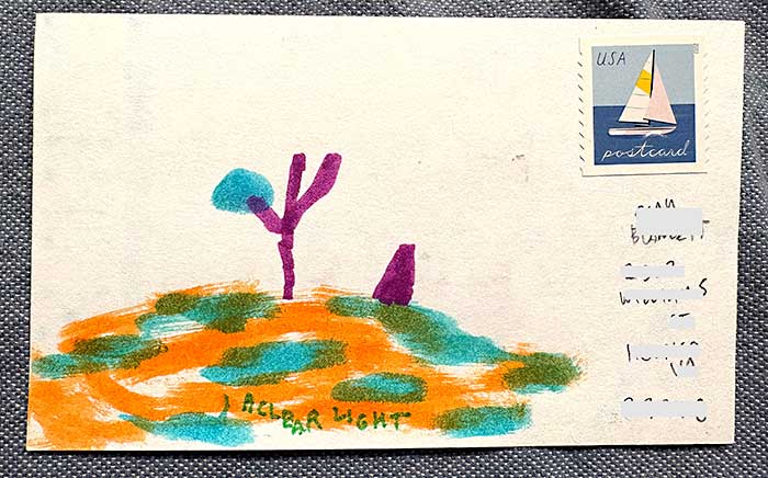 Postcard drawing sent to send cheer