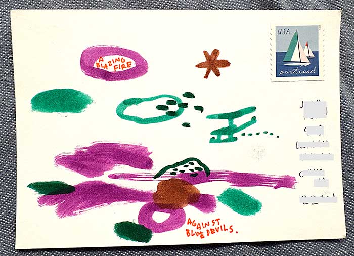 Postcard drawing sent to send cheer