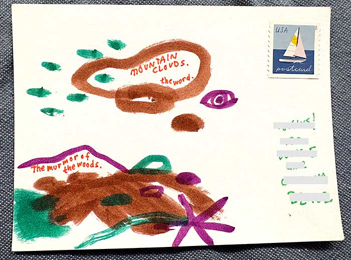 Postcard drawing sent to send cheer