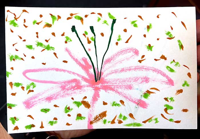 Postcard drawing sent to send cheer
