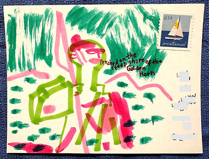 Postcard drawing sent to send cheer