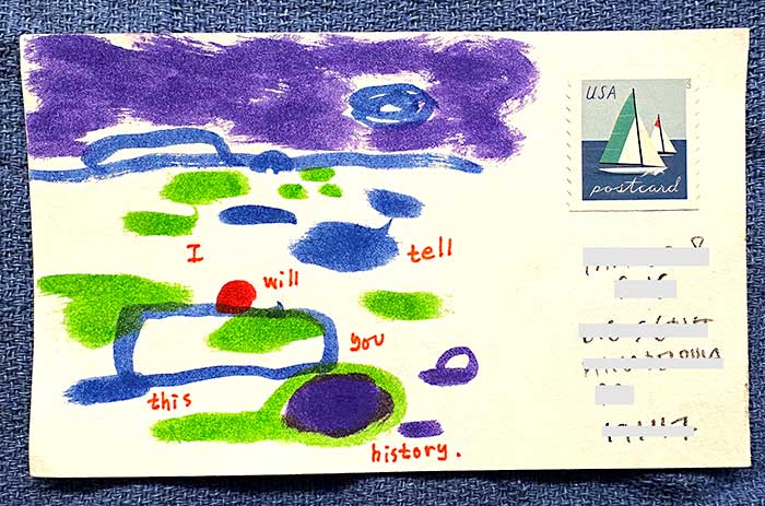 Postcard drawing sent to send cheer