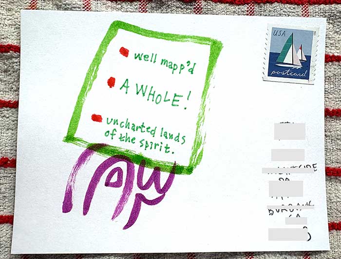 Postcard drawing sent to send cheer