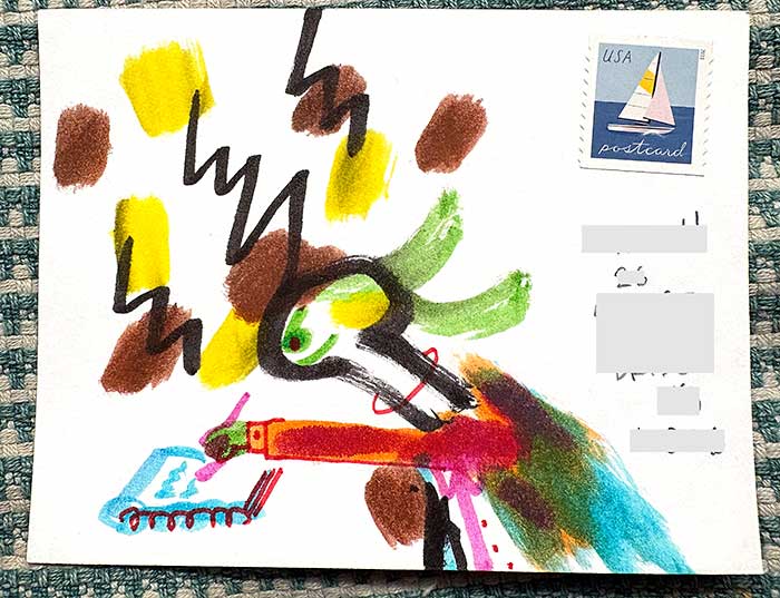 Postcard drawing sent to send cheer