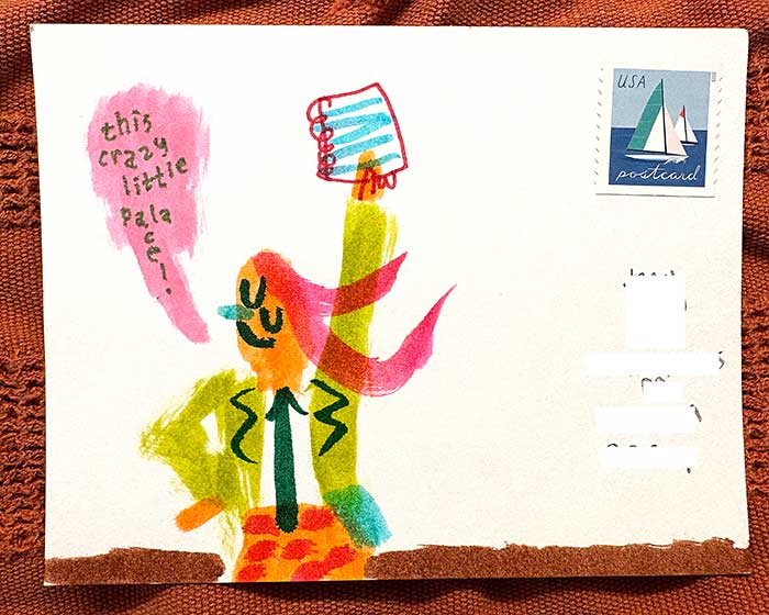 Postcard drawing sent to send cheer