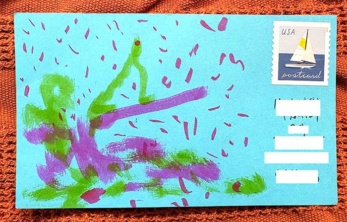 Postcard drawing sent to send cheer