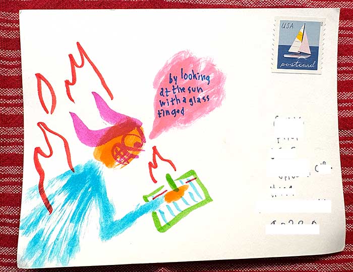 Postcard drawing sent to send cheer