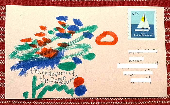 Postcard drawing sent to send cheer