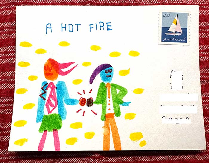 Postcard drawing sent to send cheer