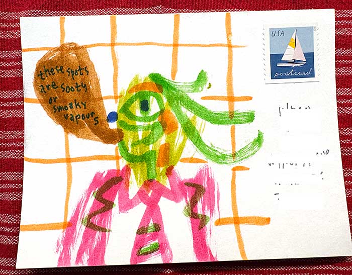Postcard drawing sent to send cheer