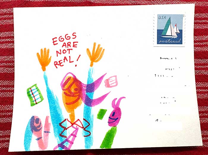 Postcard drawing sent to send cheer