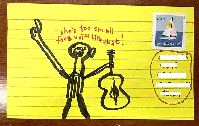 Postcard drawing sent to send cheer