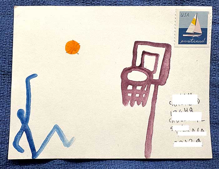 Postcard drawing sent to send cheer