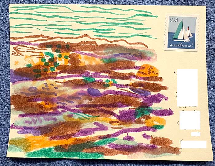 Postcard drawing sent to send cheer