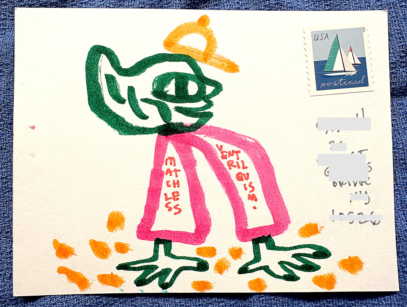 Postcard drawing sent to send cheer