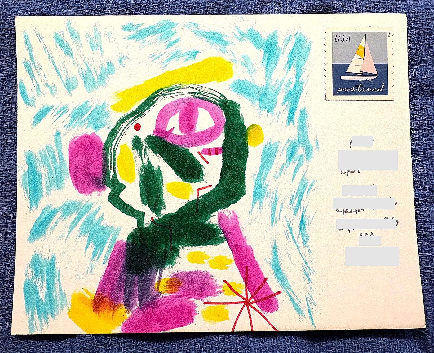 Postcard drawing sent to send cheer