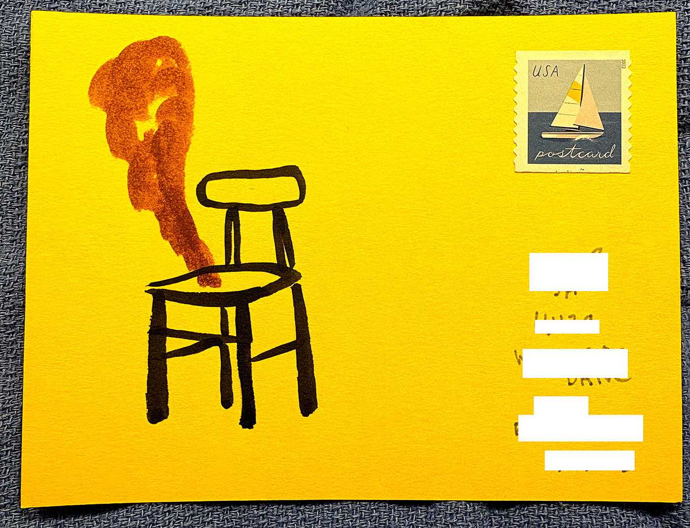 Postcard drawing sent to send cheer