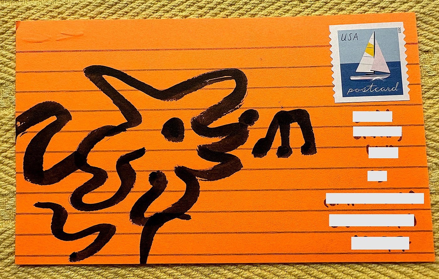 Postcard drawing sent to send cheer