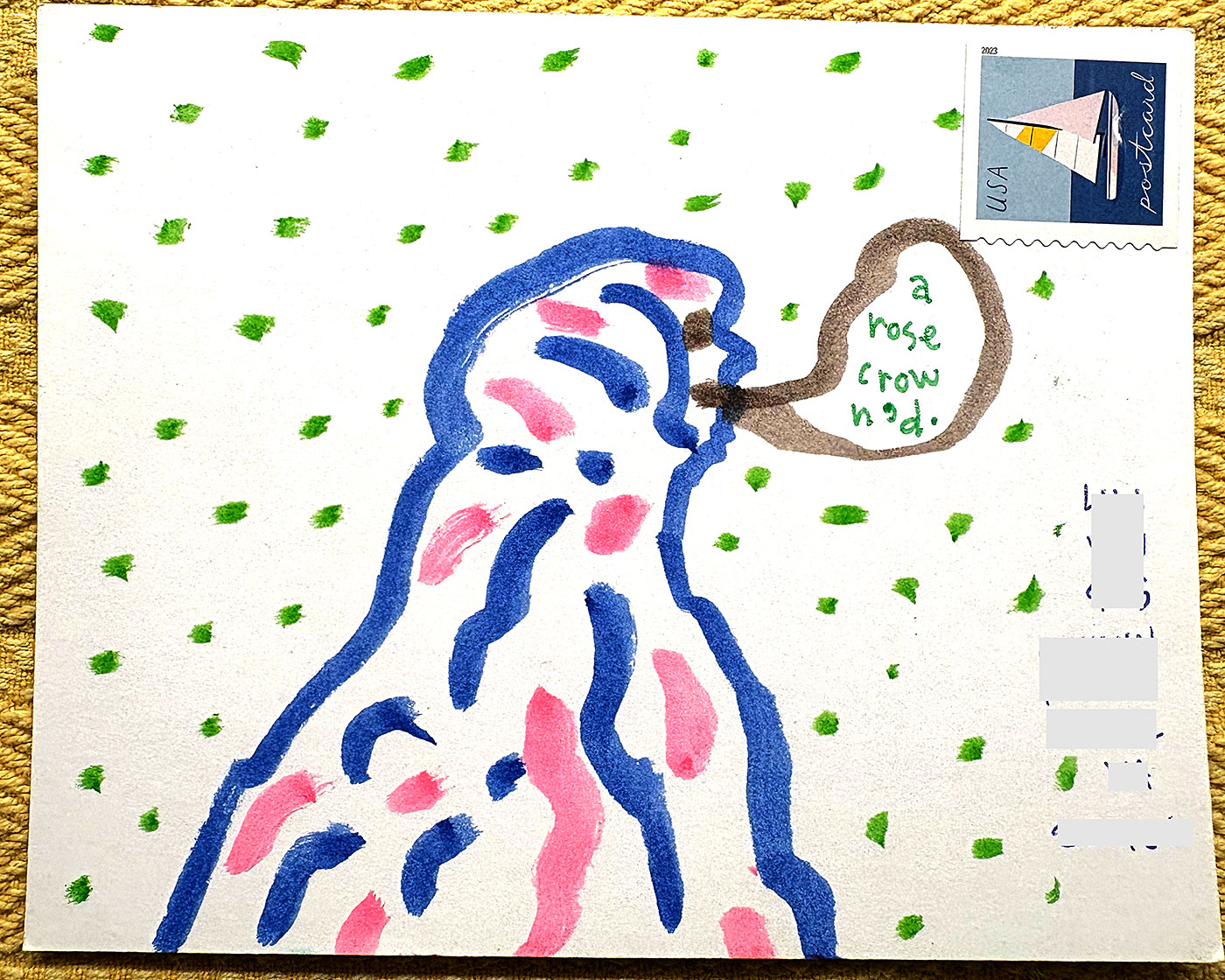 Postcard drawing sent to send cheer