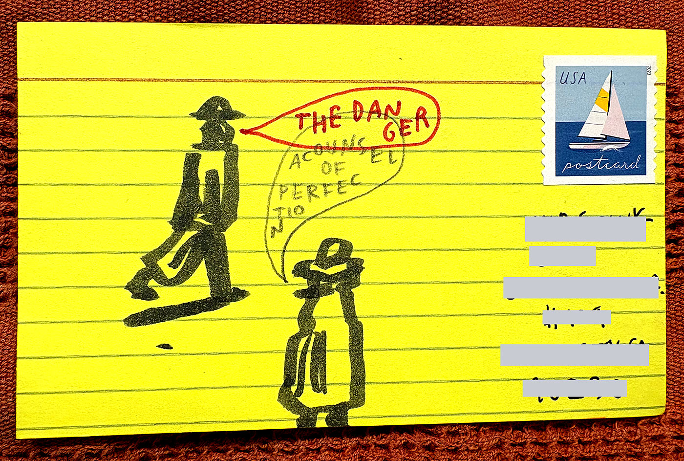 Postcard drawing sent to send cheer