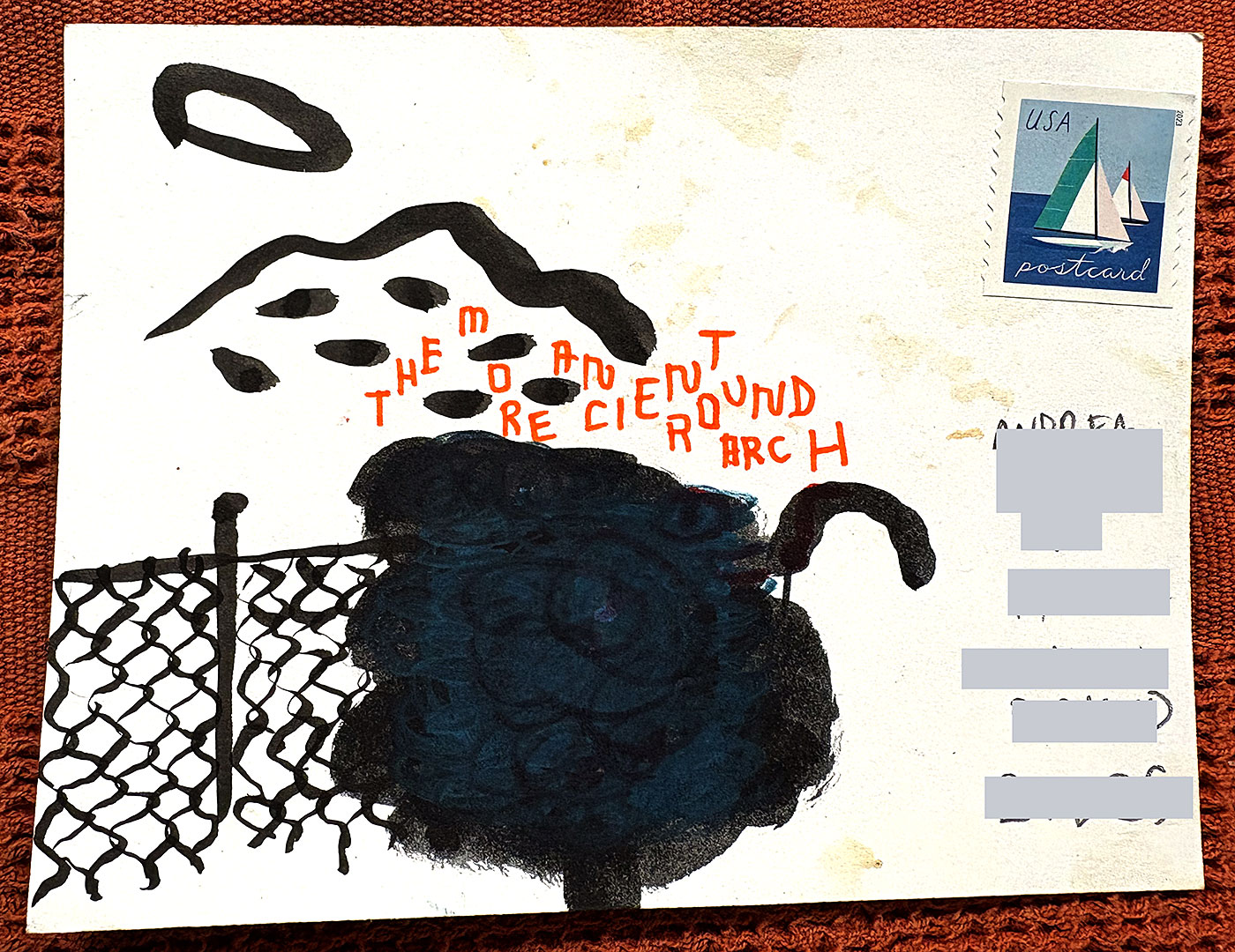 Postcard drawing sent to send cheer