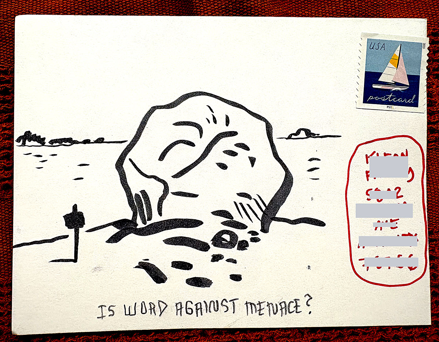 Postcard drawing sent to send cheer
