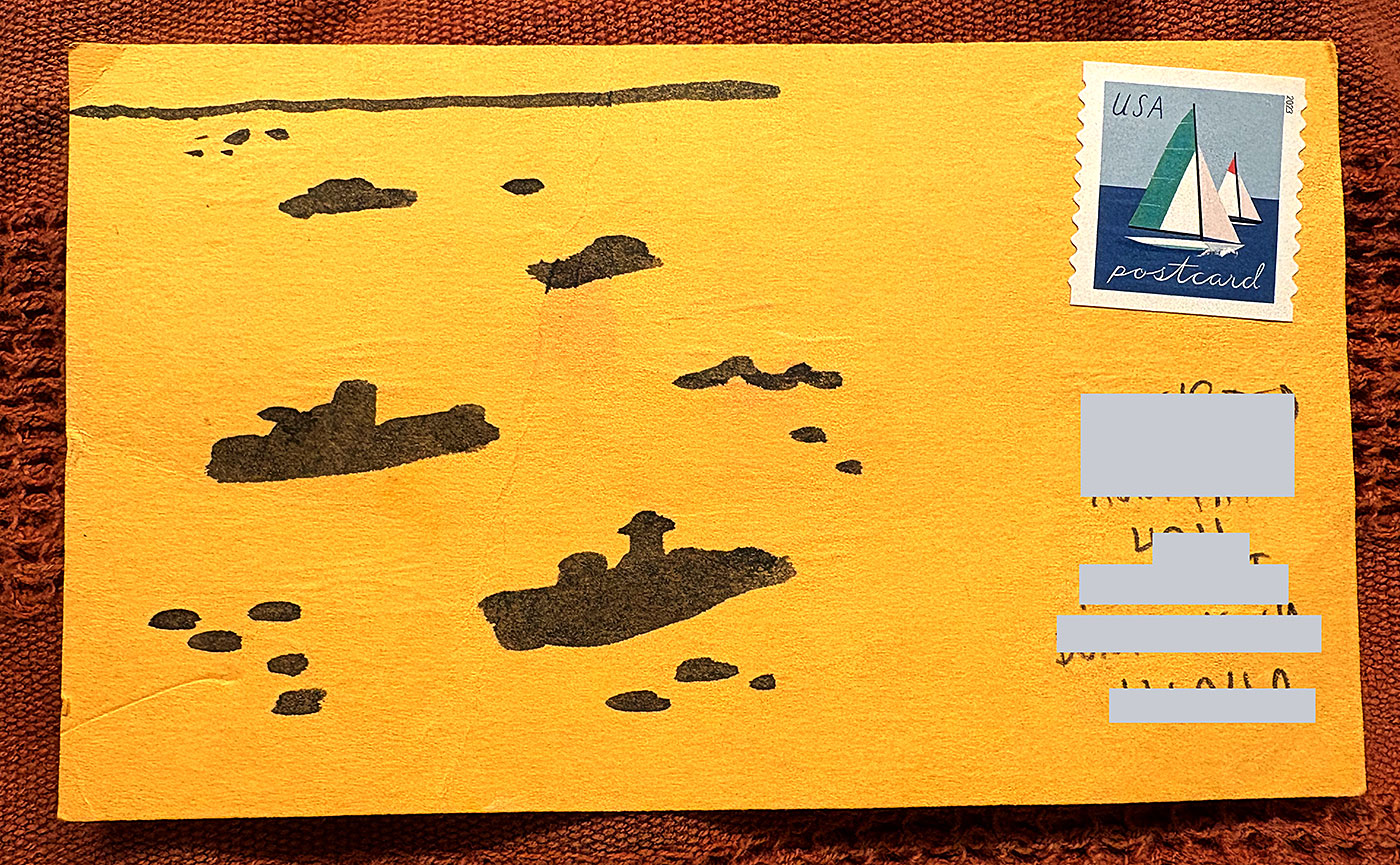 Postcard drawing sent to send cheer