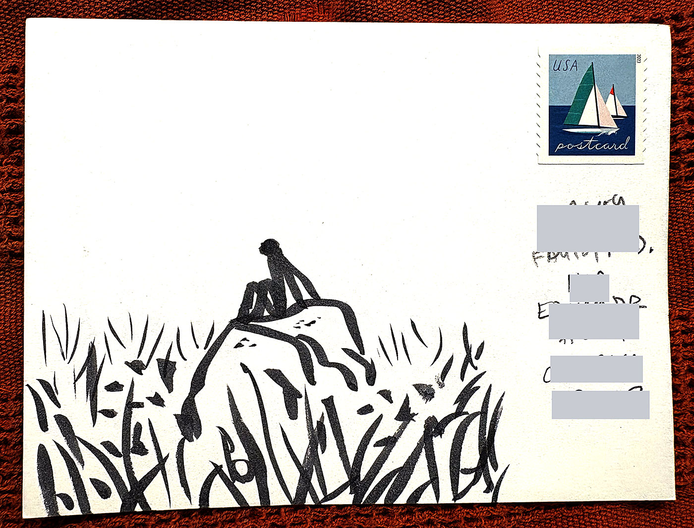 Postcard drawing sent to send cheer