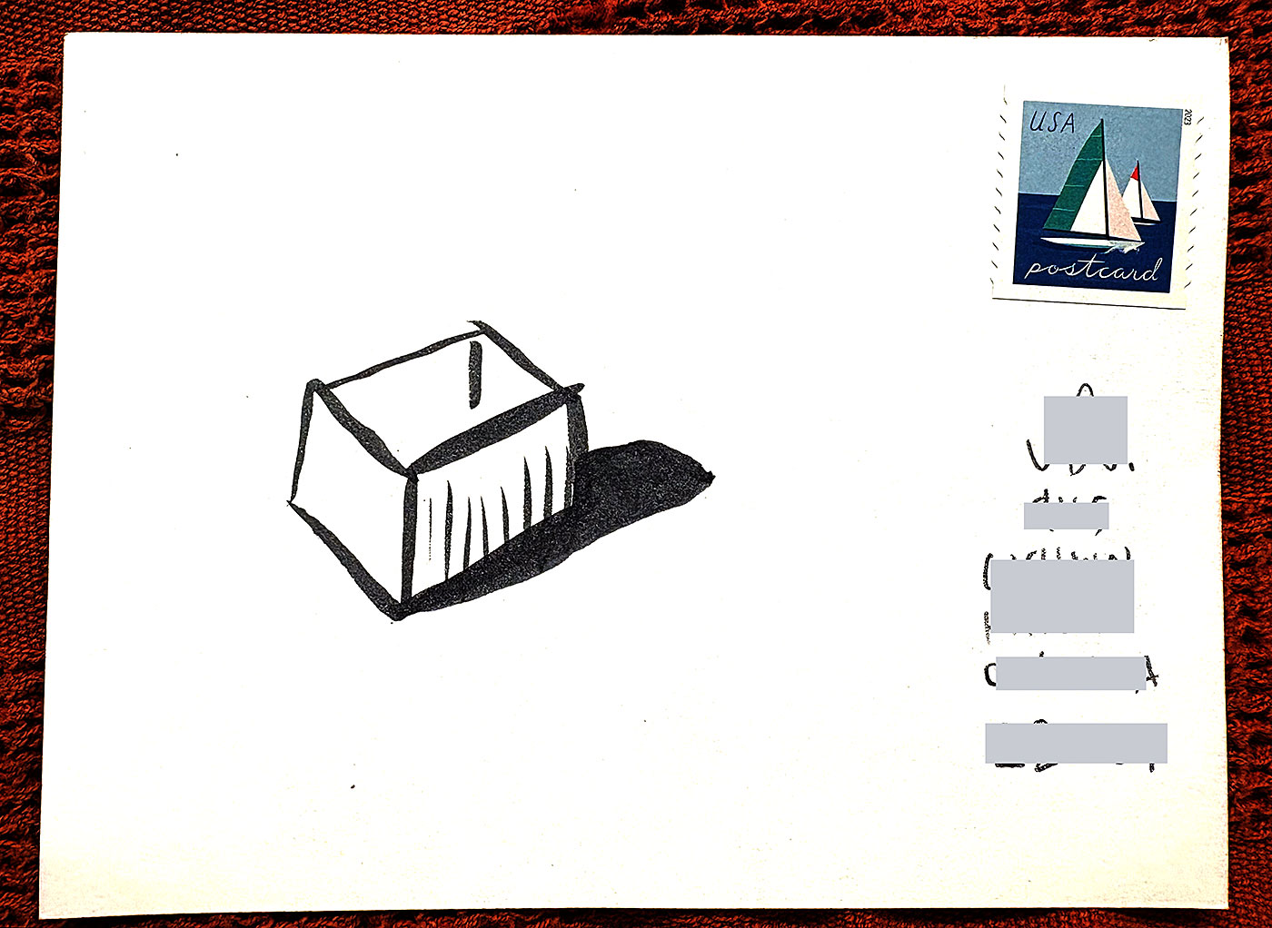 Postcard drawing sent to send cheer
