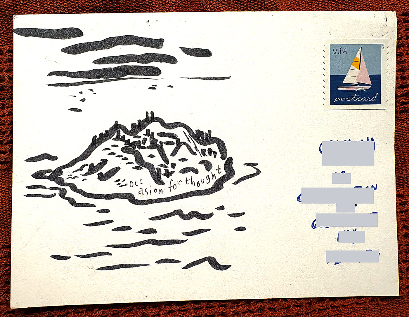 Postcard drawing sent to send cheer