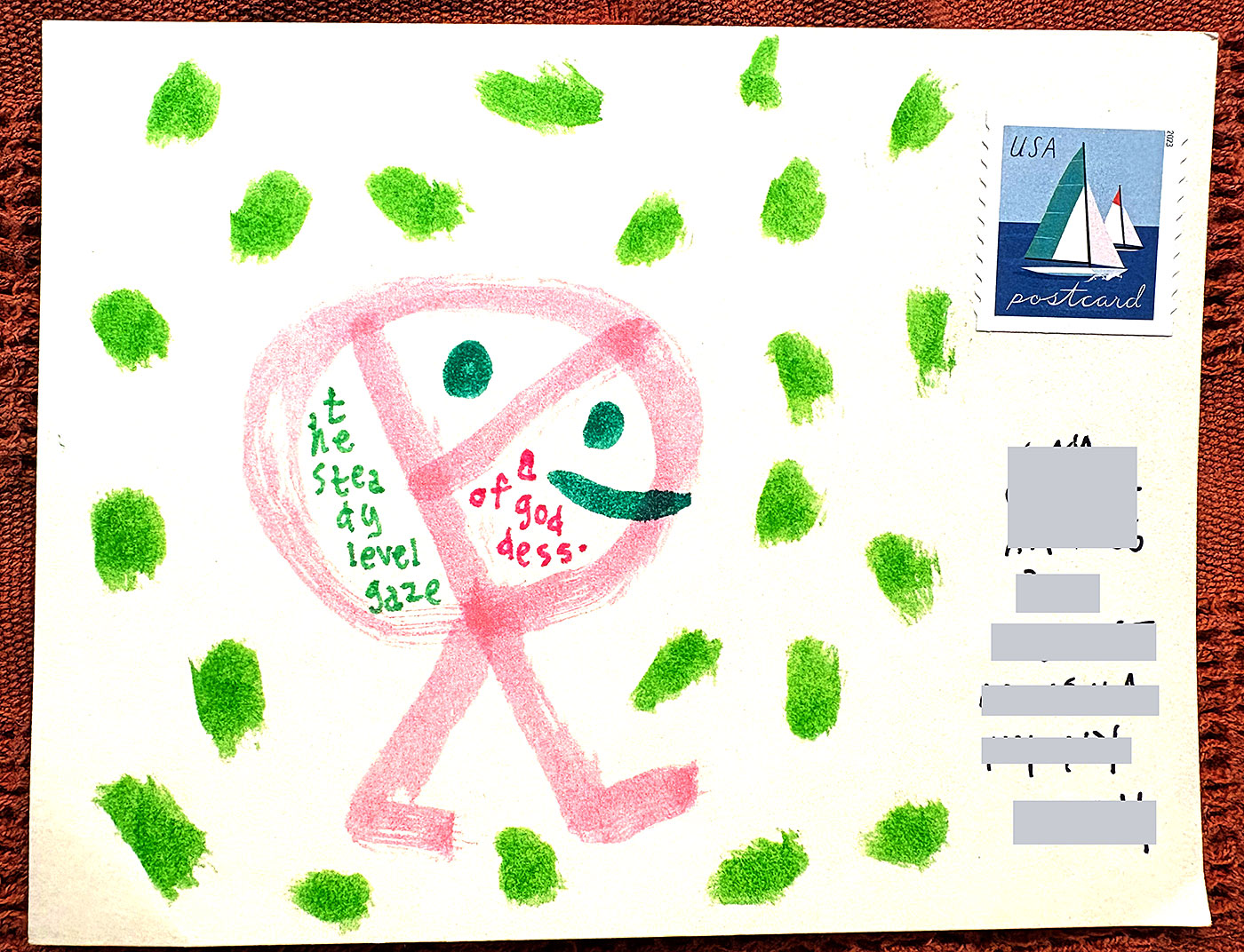 Postcard drawing sent to send cheer