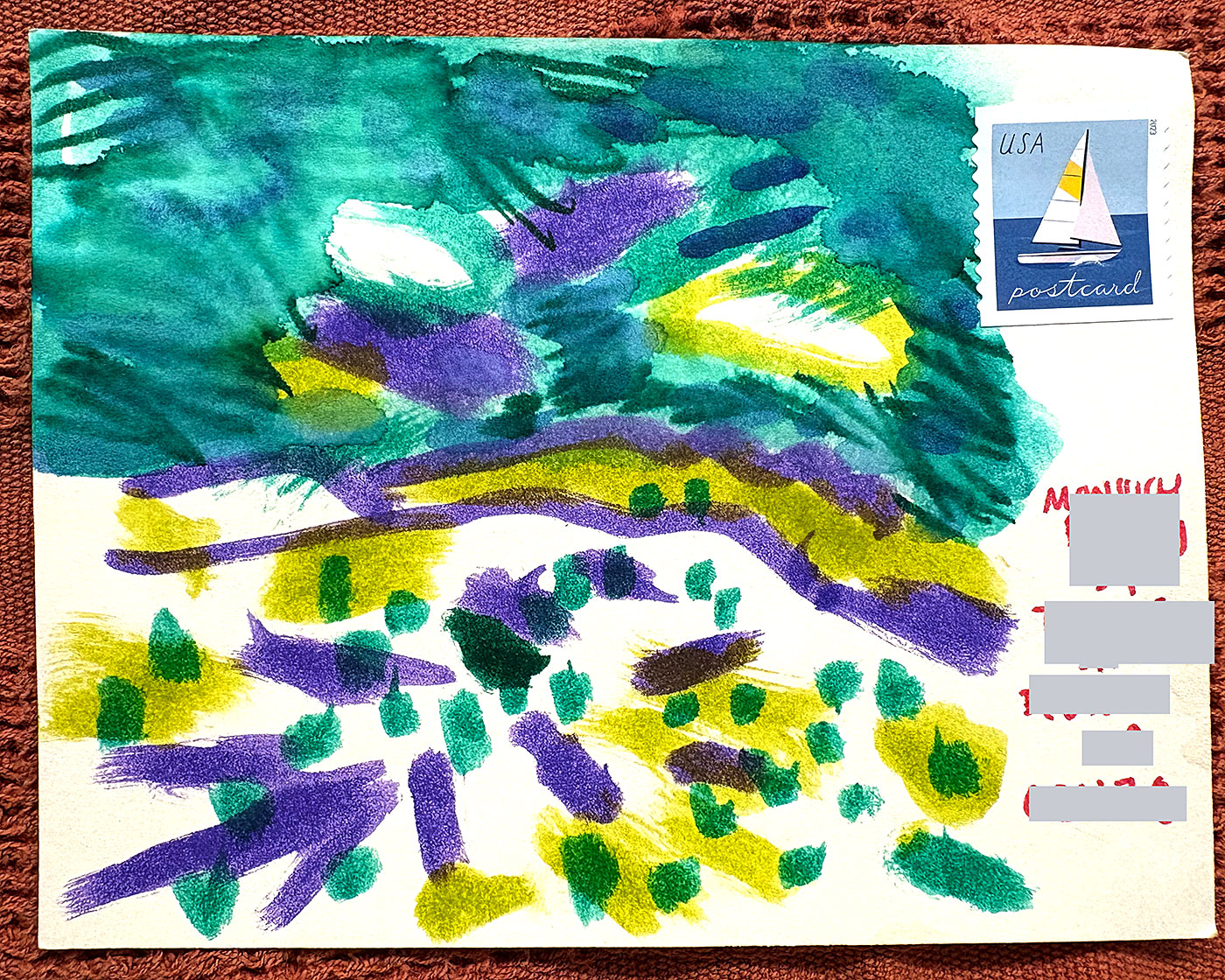 Postcard drawing sent to send cheer