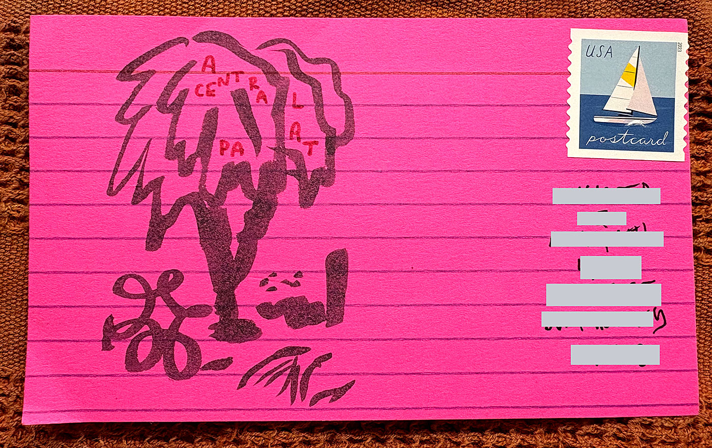 Postcard drawing sent to send cheer