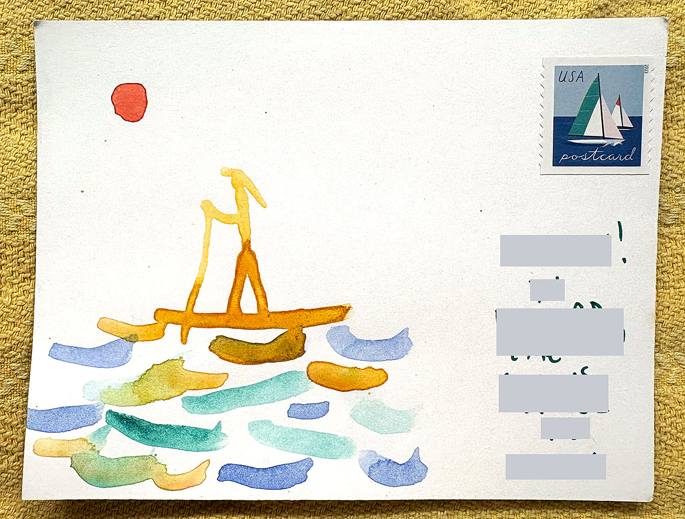 Postcard drawing sent to send cheer