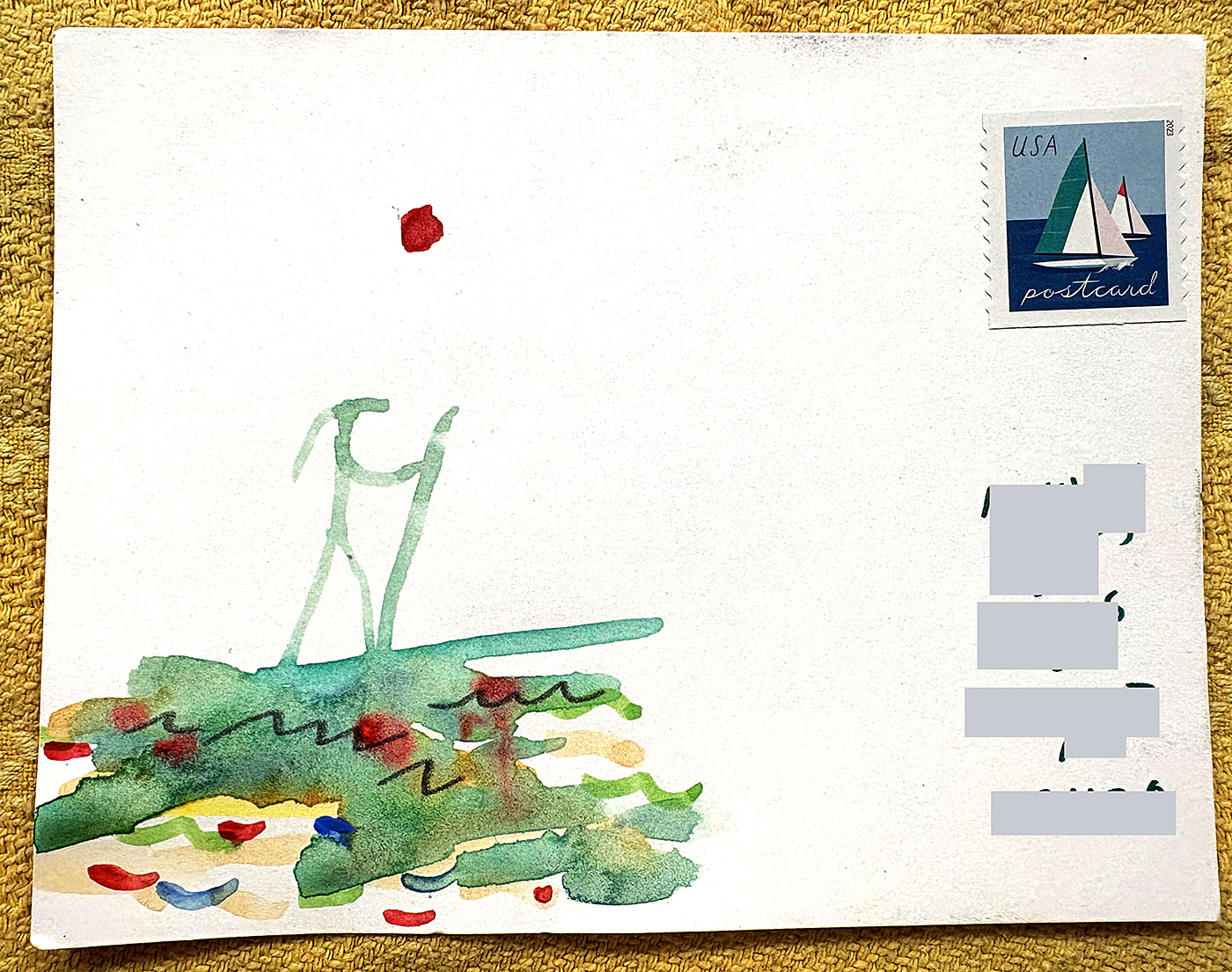 Postcard drawing sent to send cheer