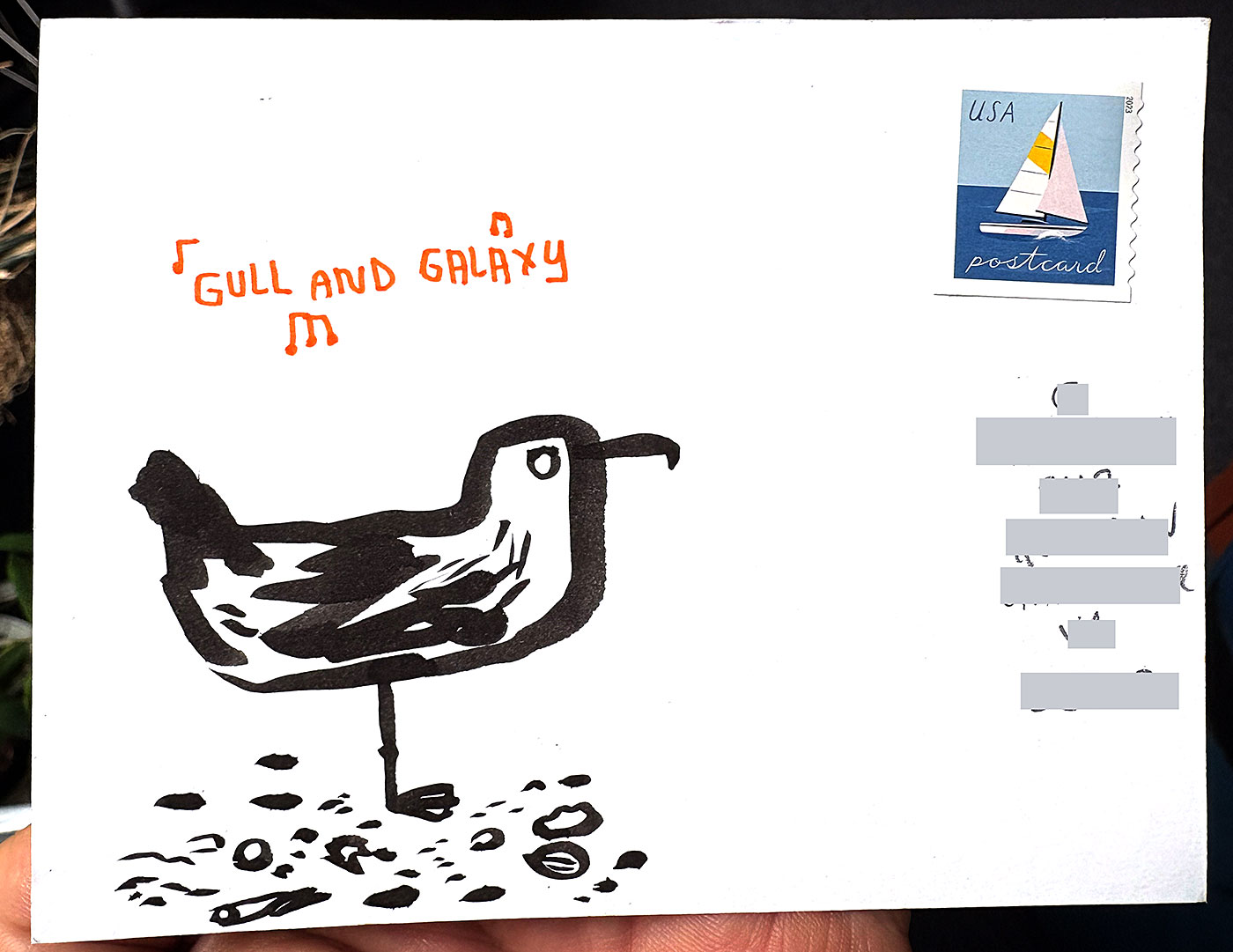 Postcard drawing sent to send cheer