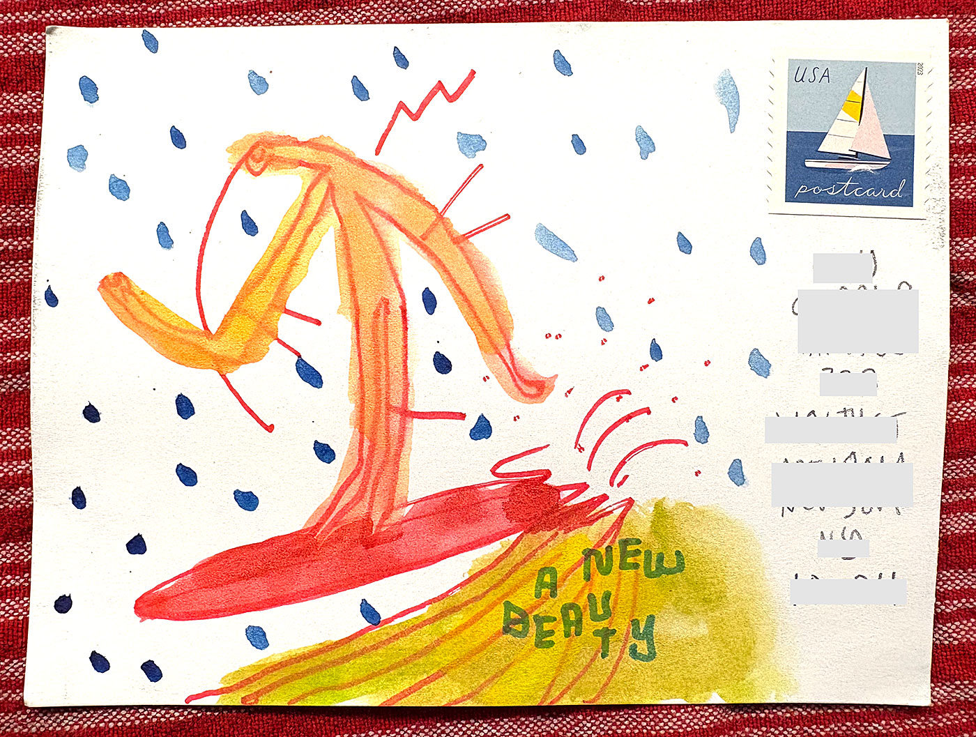Postcard drawing sent to send cheer