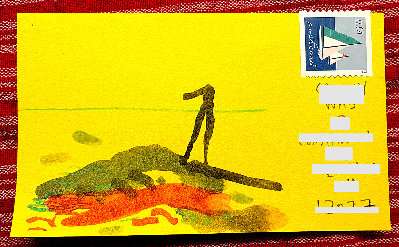 Postcard drawing sent to send cheer