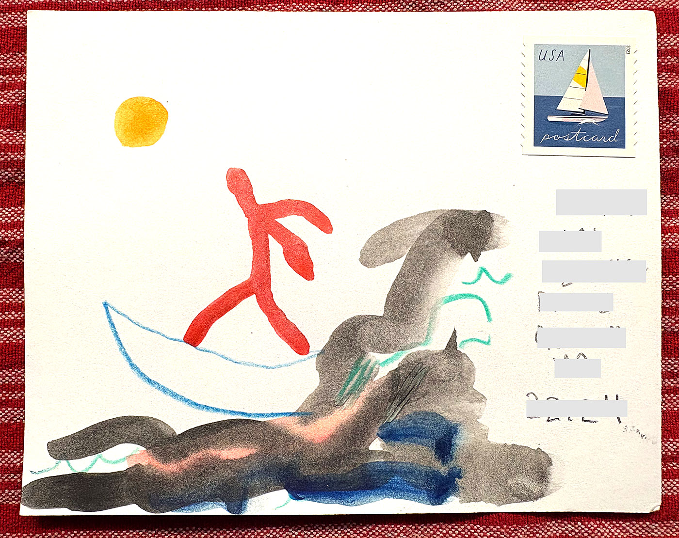 Postcard drawing sent to send cheer