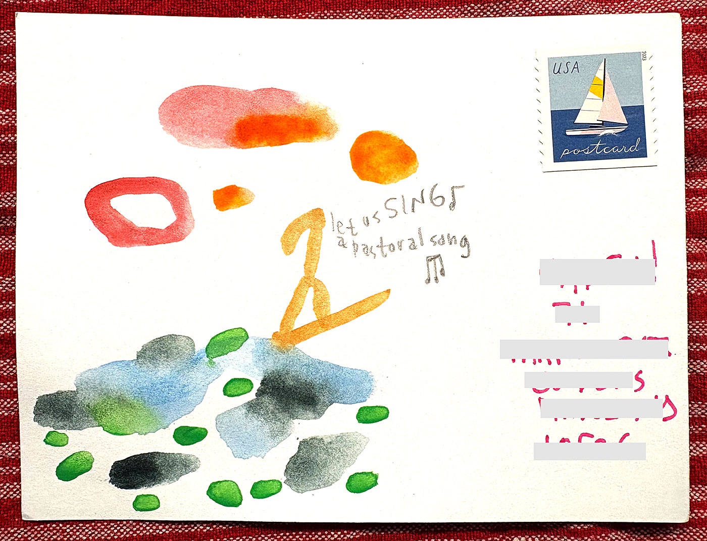 Postcard drawing sent to send cheer