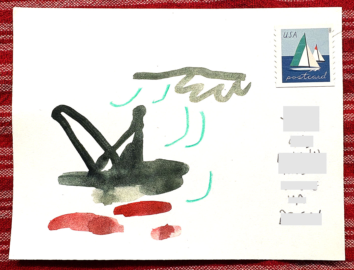 Postcard drawing sent to send cheer