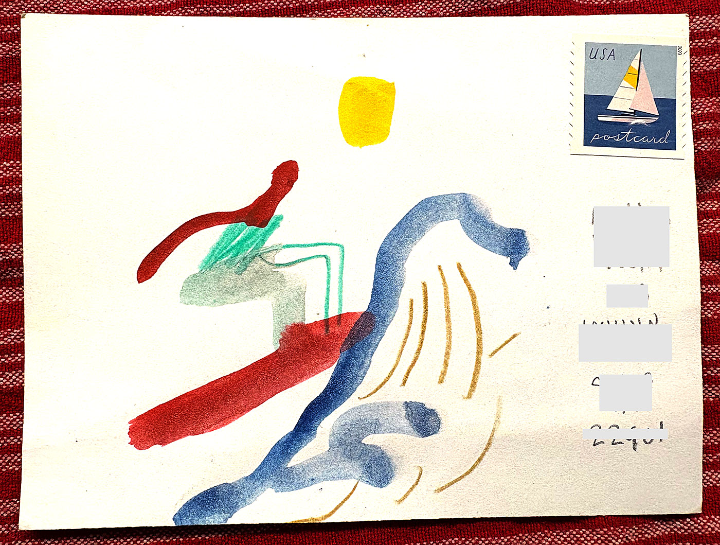 Postcard drawing sent to send cheer