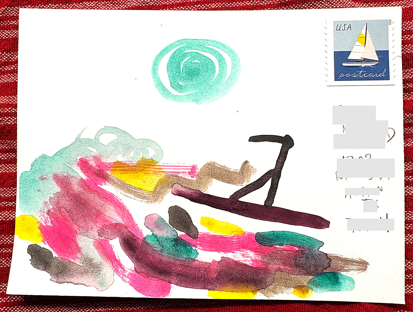 Postcard drawing sent to send cheer