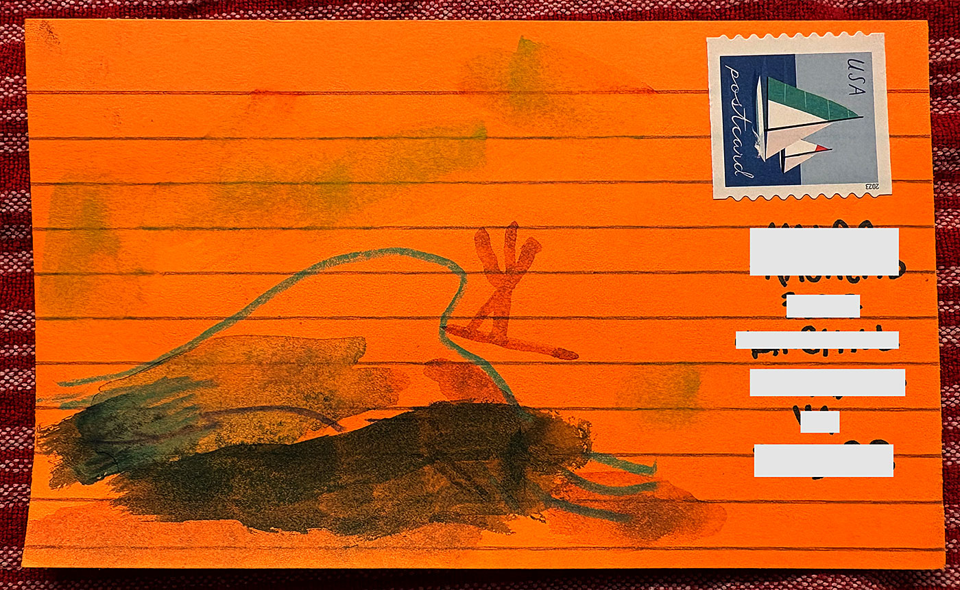 Postcard drawing sent to send cheer
