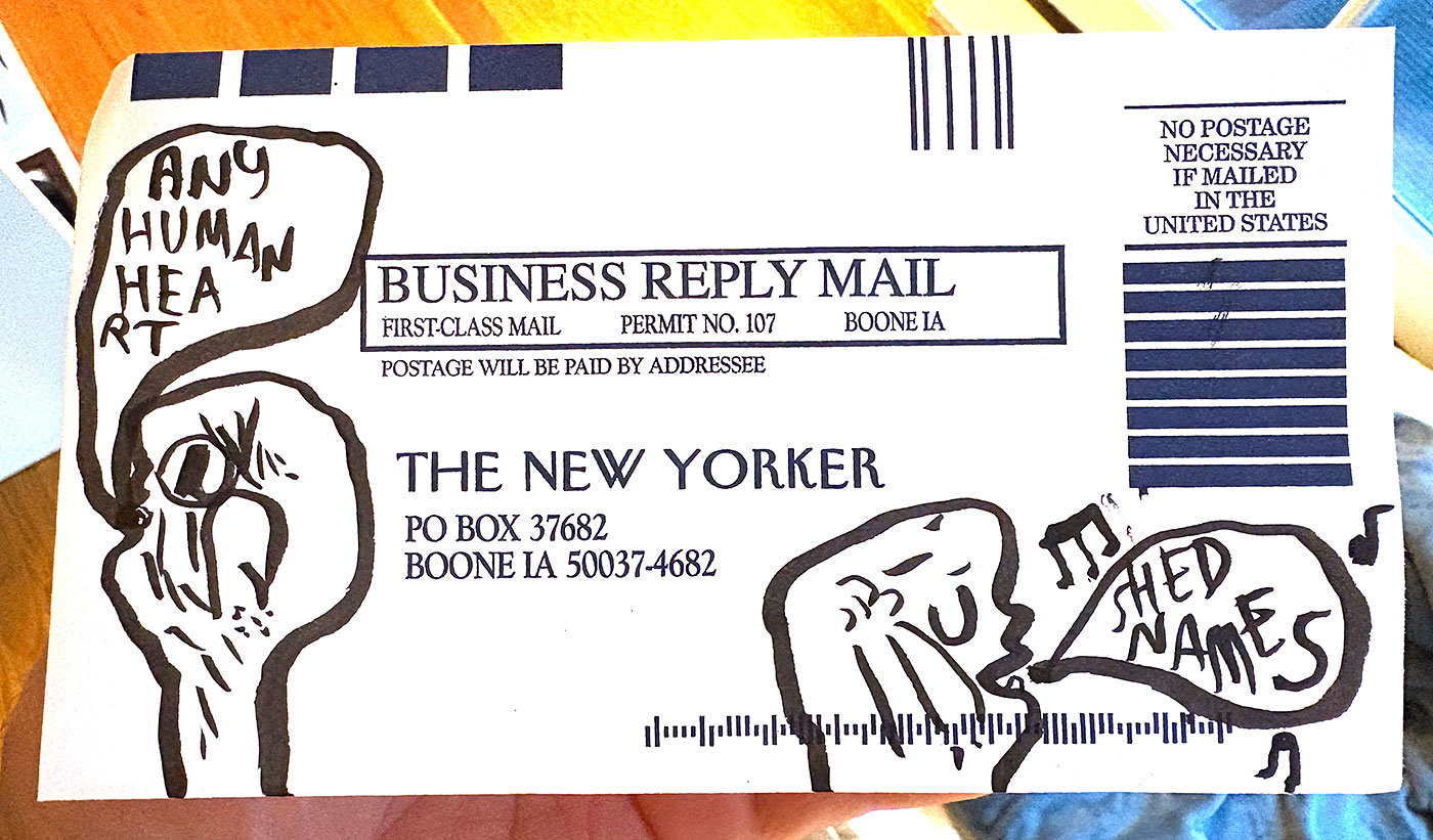 Postcard drawing sent to send cheer
