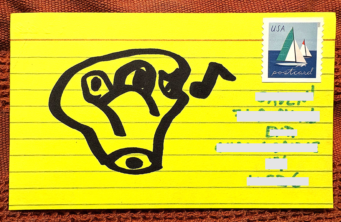 Postcard drawing sent to send cheer