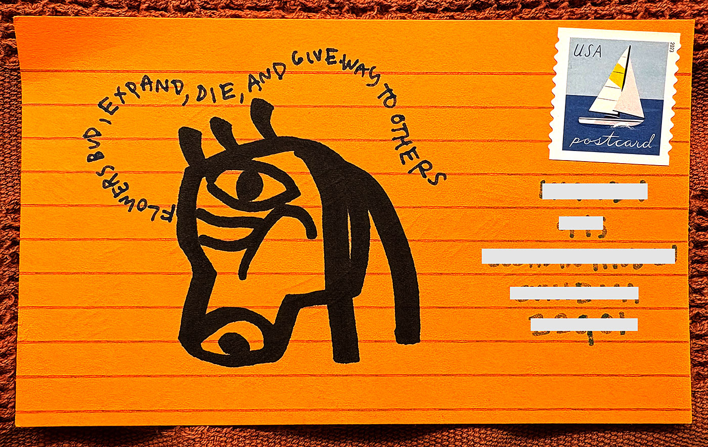 Postcard drawing sent to send cheer