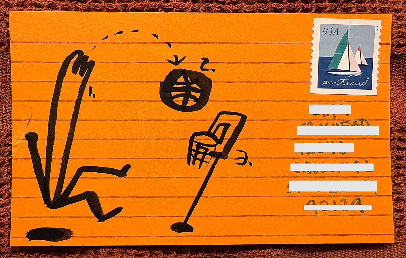 Postcard drawing sent to send cheer
