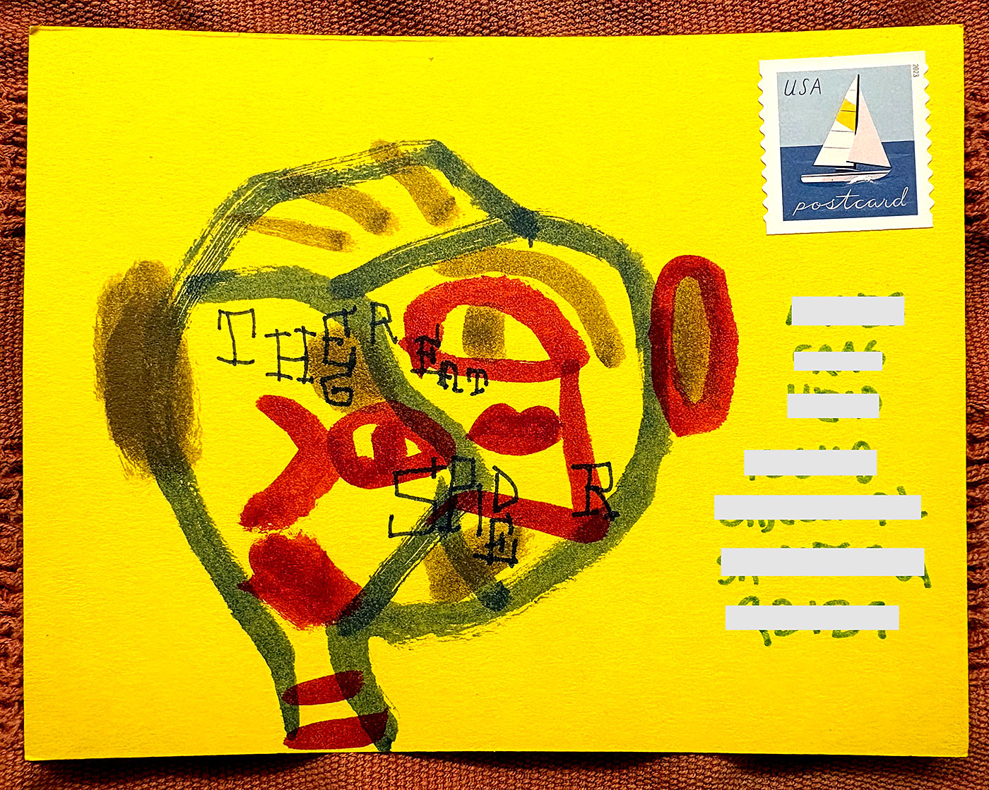 Postcard drawing sent to send cheer